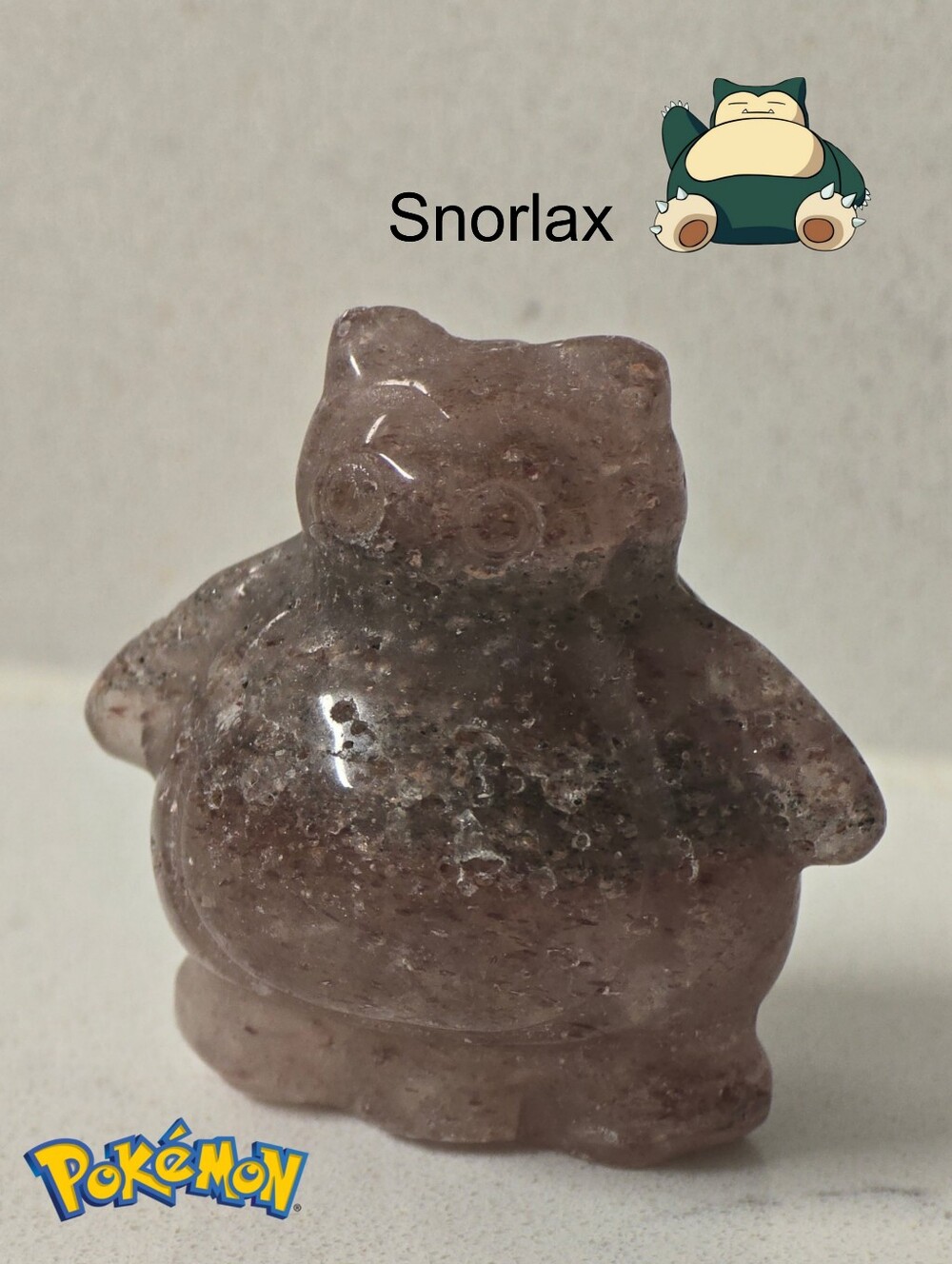 Pokemon Snorlax Strawberry Quartz Crystal Figure